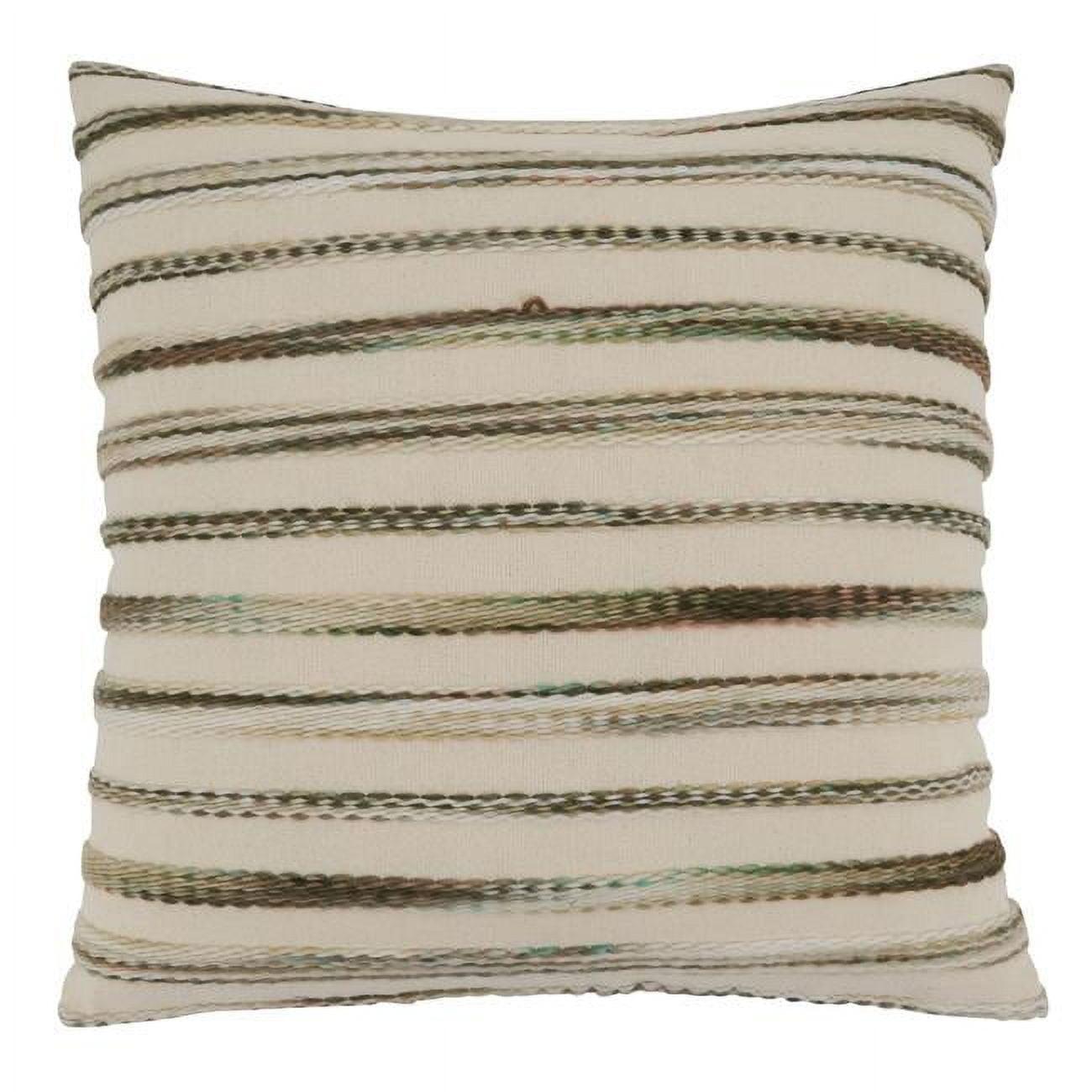 Charming Multicolor Stripe Weave 22" Square Cotton Throw Pillow