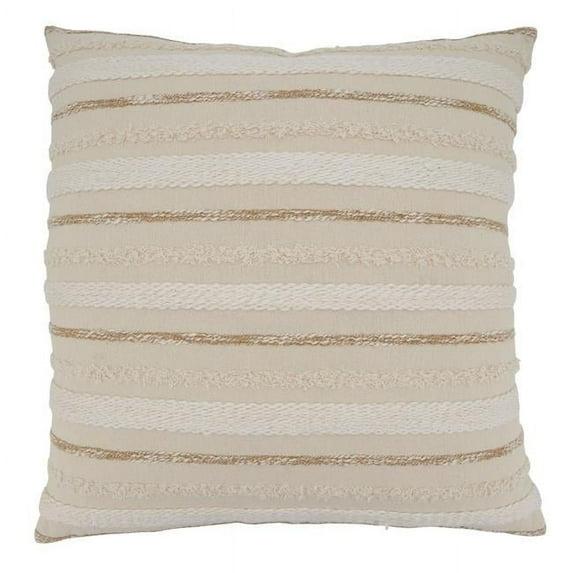 Saro Chloe Collection Appliqued Cotton Pillow Cover