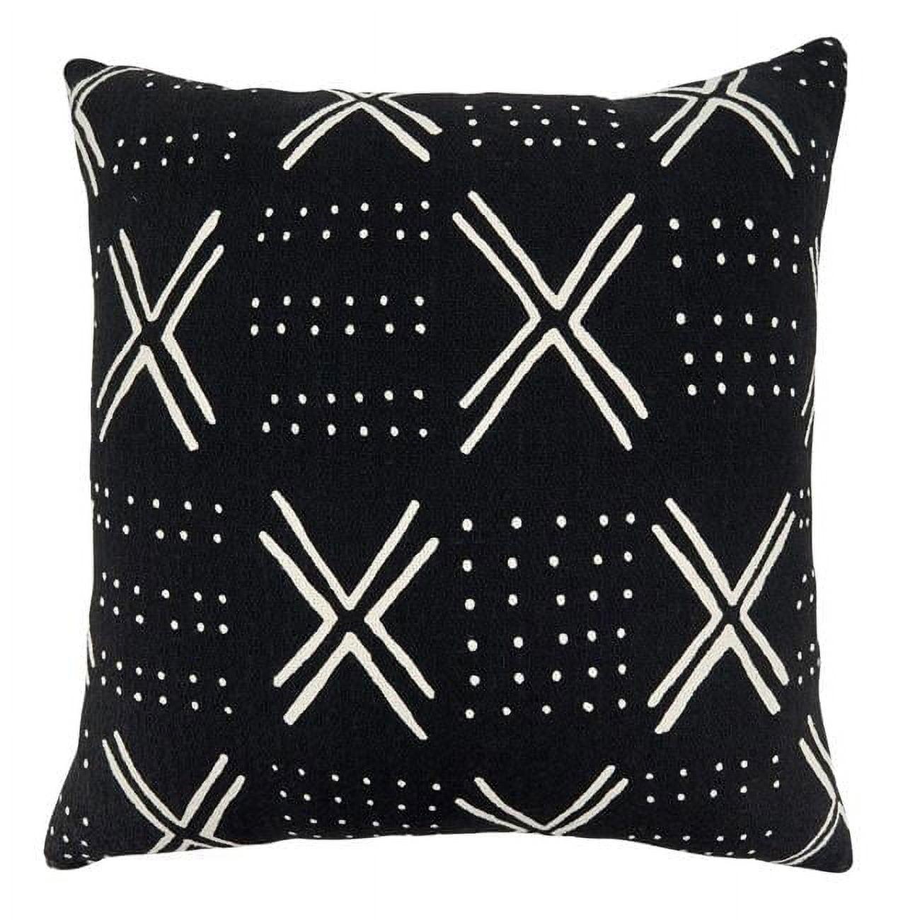 Saro Lifestyle Mudcloth Pillow - Poly Filled, 22" Square, Black