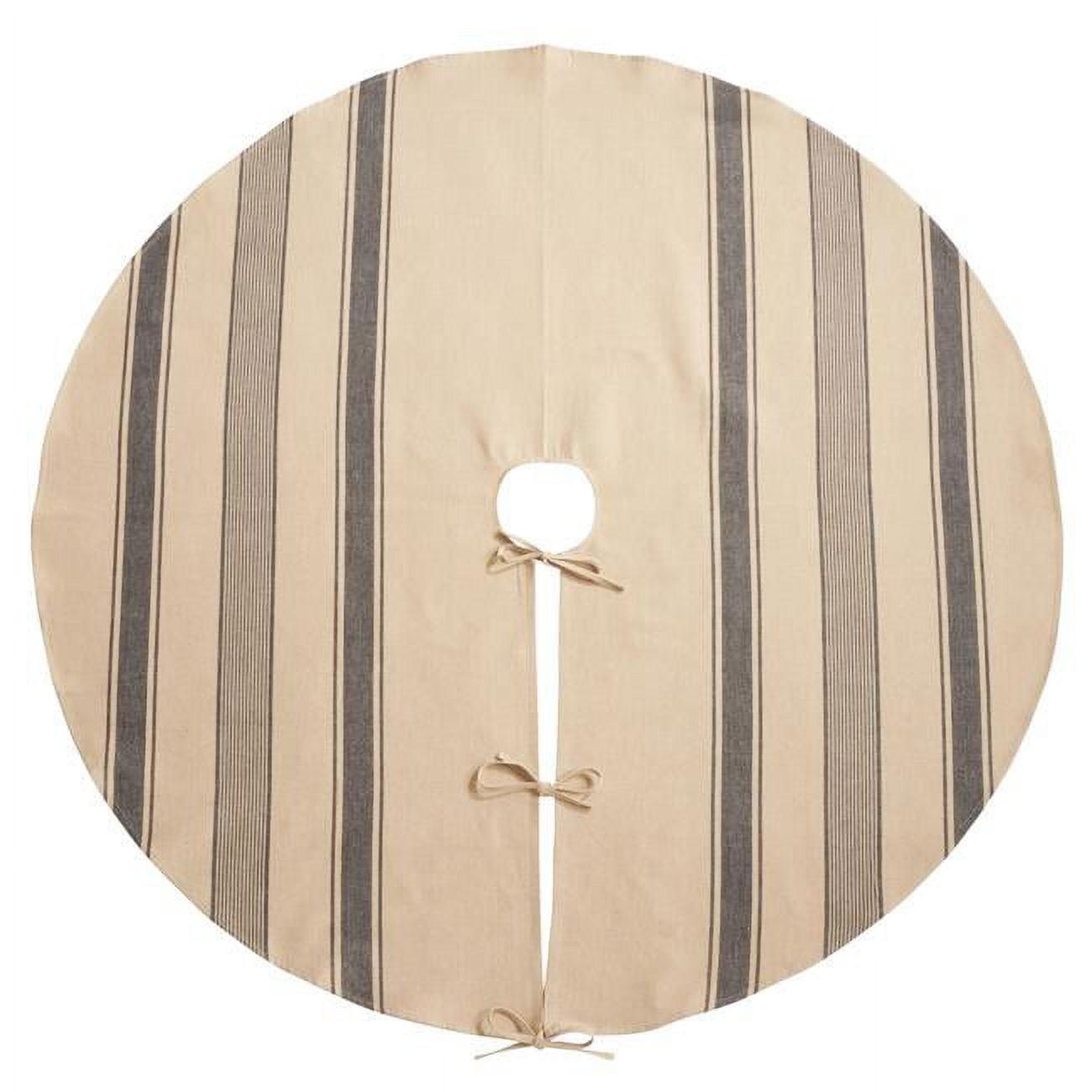 SARO 3011.NB72R 72 in. Round Navy Blue Banded Design Tree Skirt