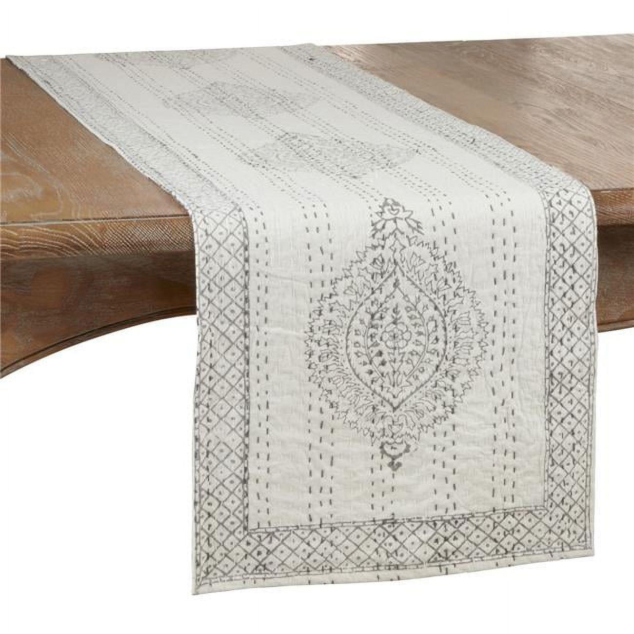 Bungalow Rose O'Connell Damask 100% Cotton Table Runner