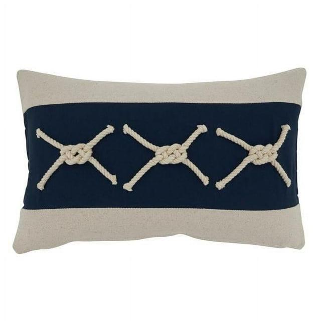 Saro Naviguer Collection Appliqued Cotton Throw Pillow