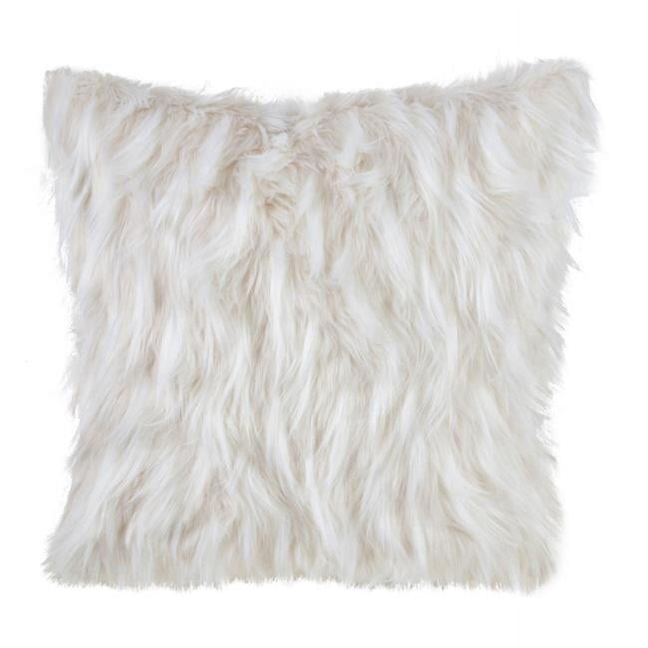 Ivory Faux Fur Square Nursery Accent Pillow