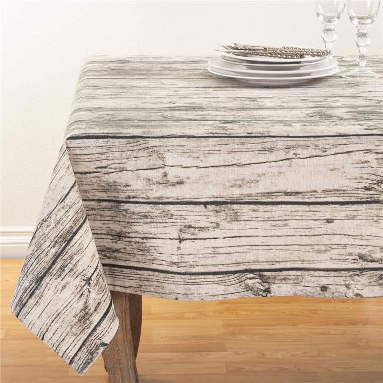 Natural Rustic Wood Illusion 60" Square Fabric Tablecloth