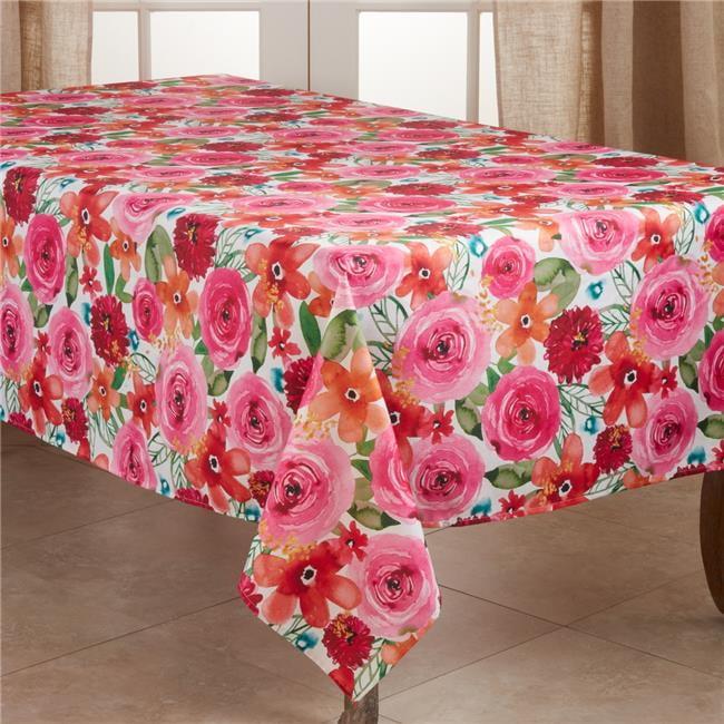 Saro Lifestyle Large Floral Print Tablecloth, Multi, 50" x 70"