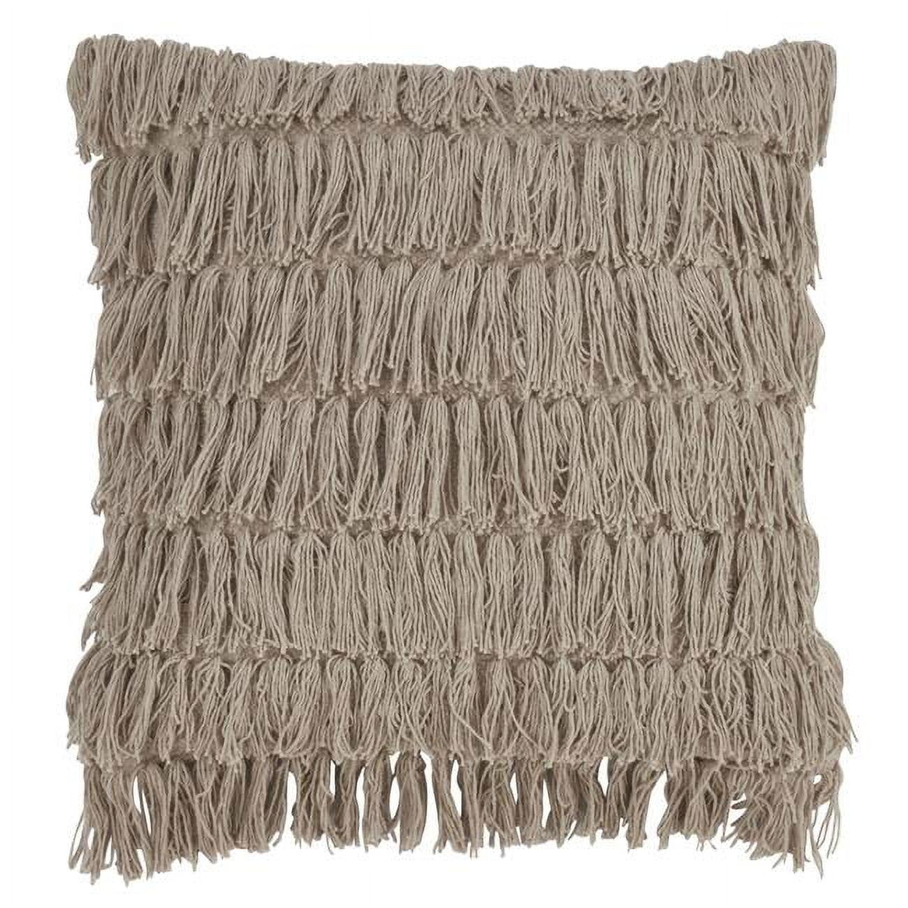 Down Filled Woven Fringes Pillow - Saro Lifestyle