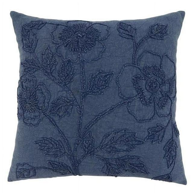 Saro Genevieve Collection Appliqued Cotton Throw Pillow