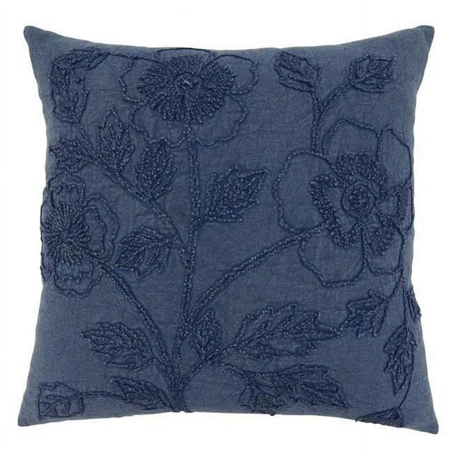 Saro Genevieve Collection Appliqued Cotton Throw Pillow