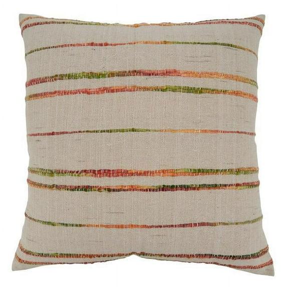 Saro Amelie Collection Striped Cotton Throw Pillow