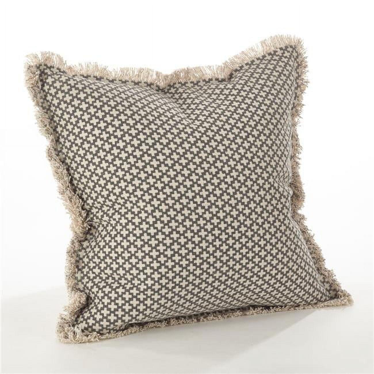 20"x20" Oversize Corinth Moroccan Tile Design Square Throw Pillow Slate - Saro Lifestyle: Bohemian Style, Removable Cover, Indoor Use