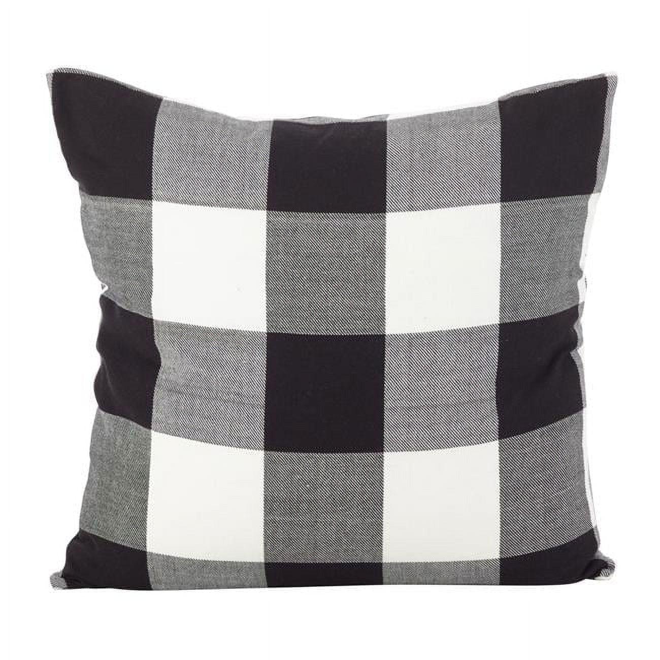 Saro Birmingham Collection Plaid Cotton Reversible Throw Pillow