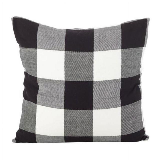 Saro Birmingham Collection Plaid Cotton Reversible Throw Pillow