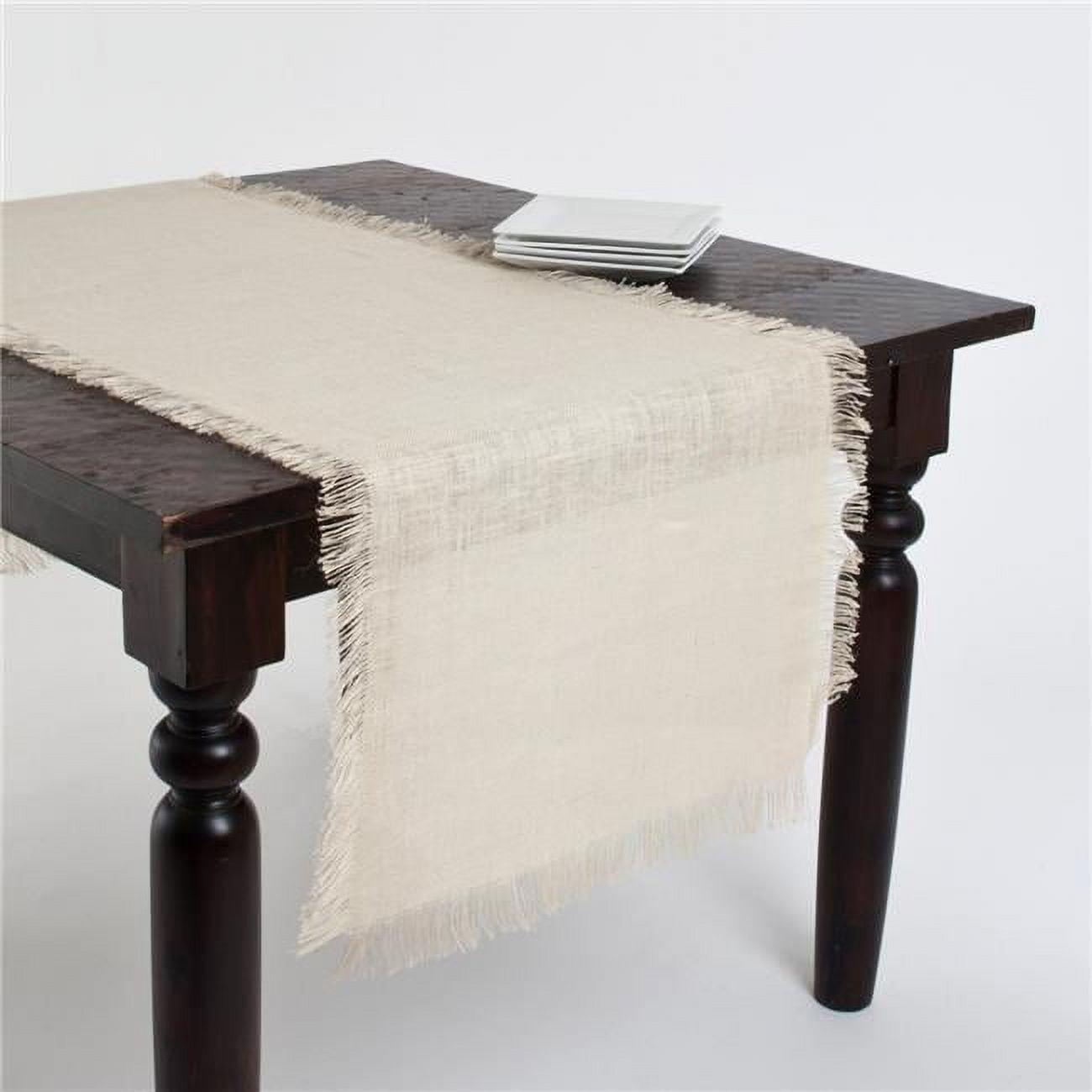 Saro Lifestyle Fringed Jute Runner, 20"x70", Off-White