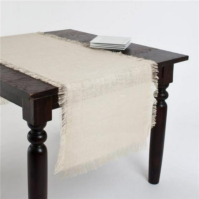 Saro Lifestyle Fringed Jute Runner, 20"x70", Off-White