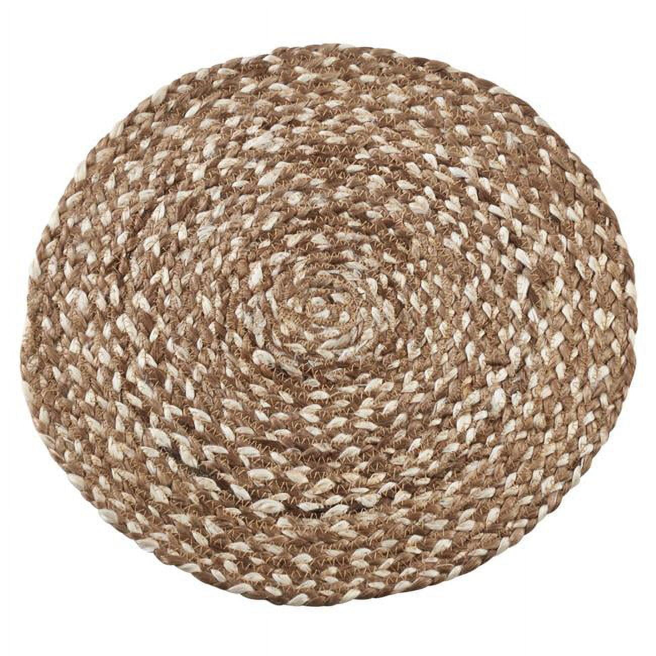 Round Woven Jute Placemats Set of 4 in Coffee