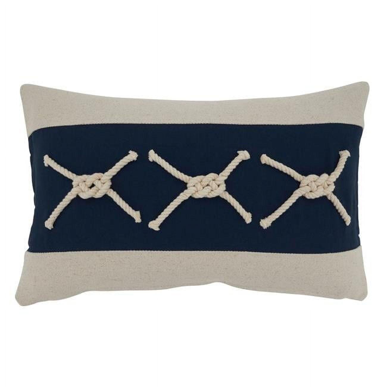 Saro Naviguer Collection Appliqued Cotton Throw Pillow