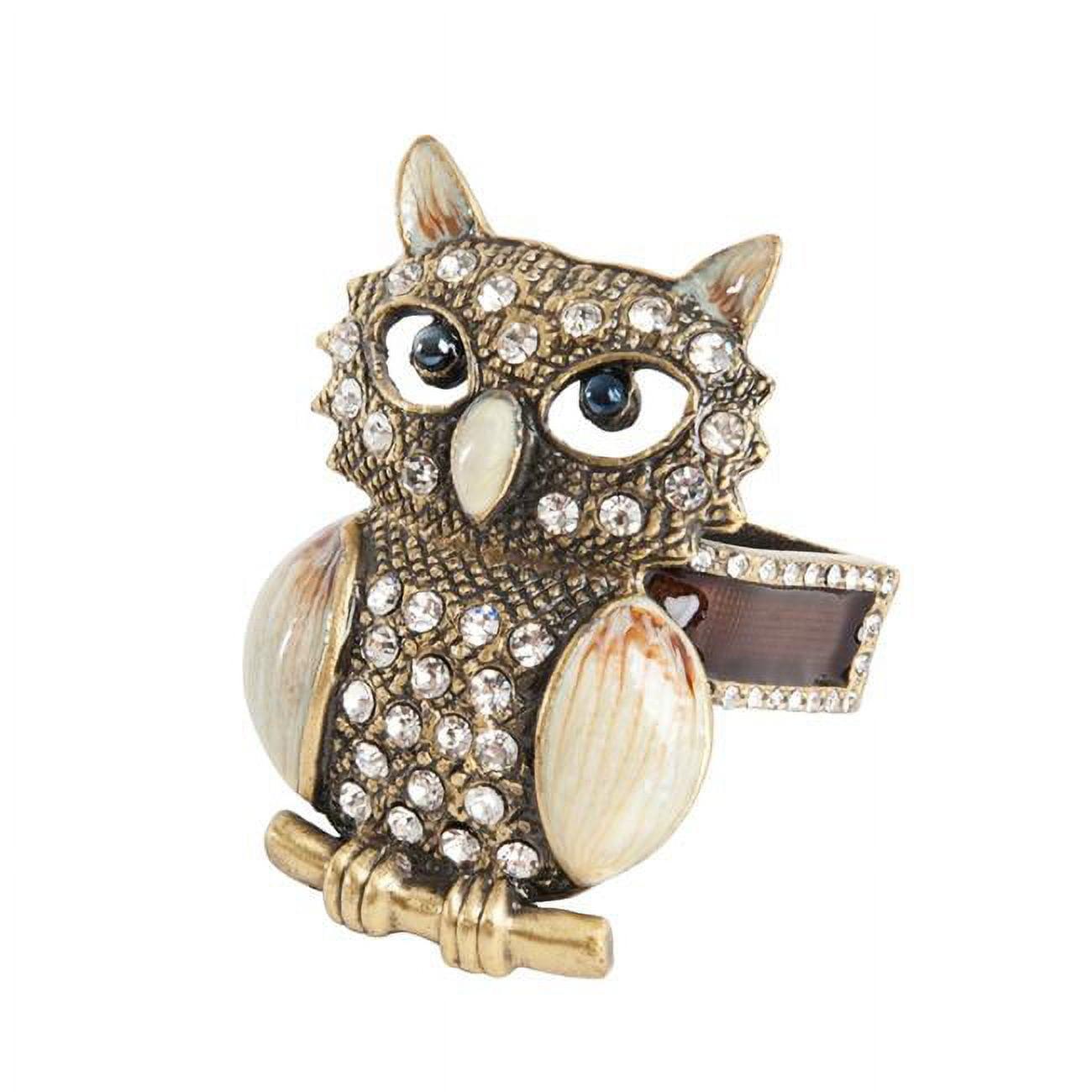 Bronze Owl Shaped Napkin Rings Set of Four