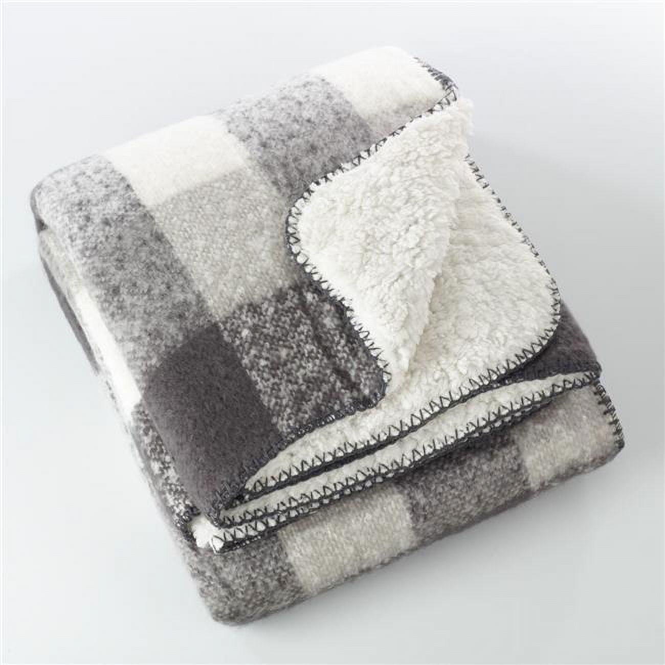 50"x60" Faux Mohair Design Faux Shearling Throw Blanket Gray - Saro Lifestyle