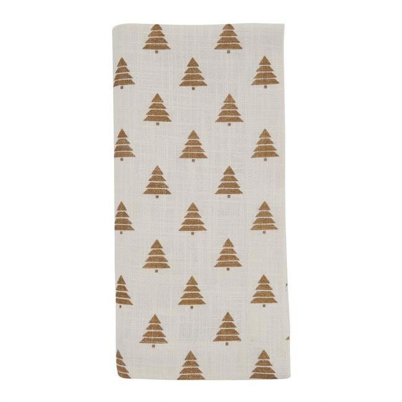 Saro Lifestyle Christmas Trees Napkin, 20" Square, Gold (Set of 4)