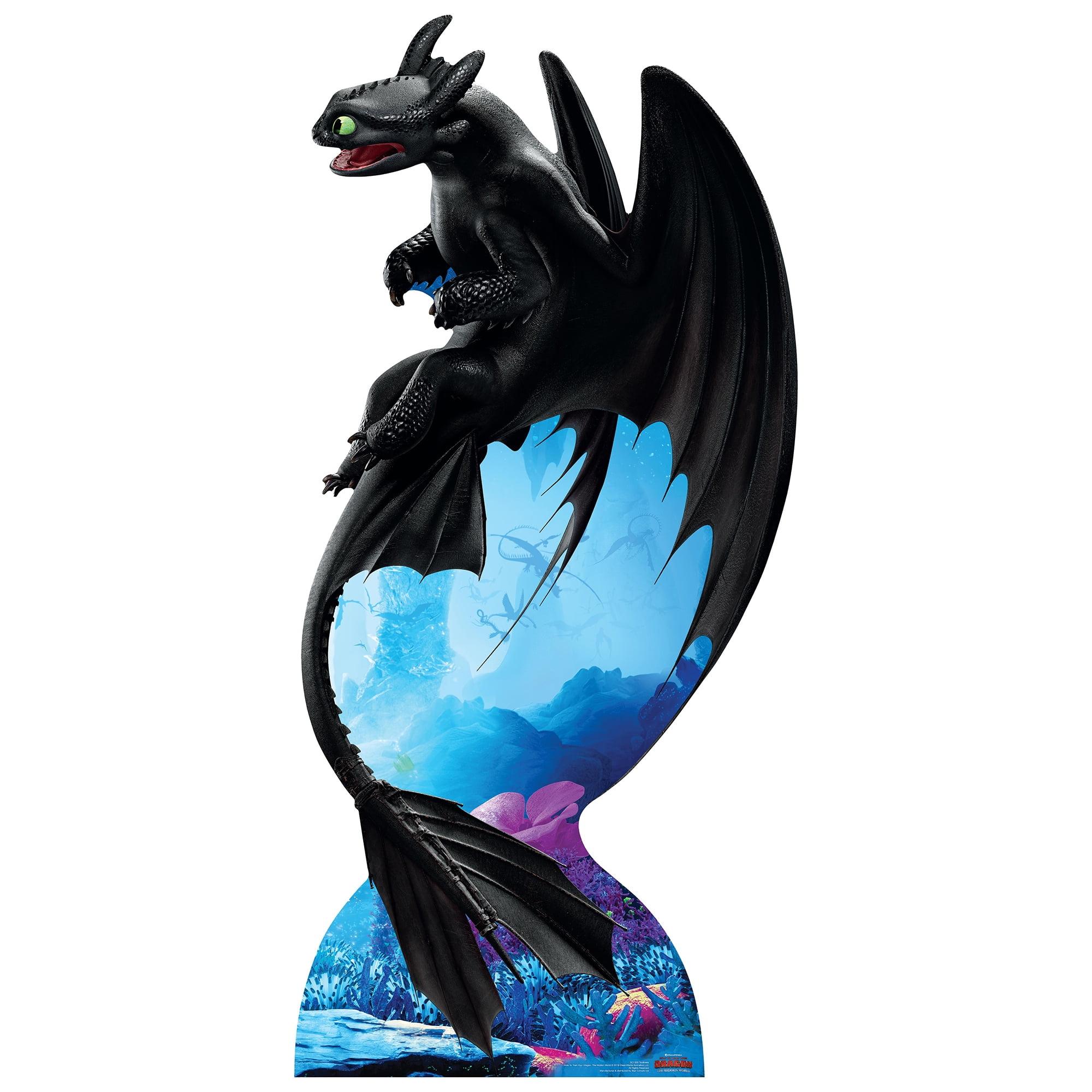 Toothless Black Cardboard Cutout Standup 76" x 36"