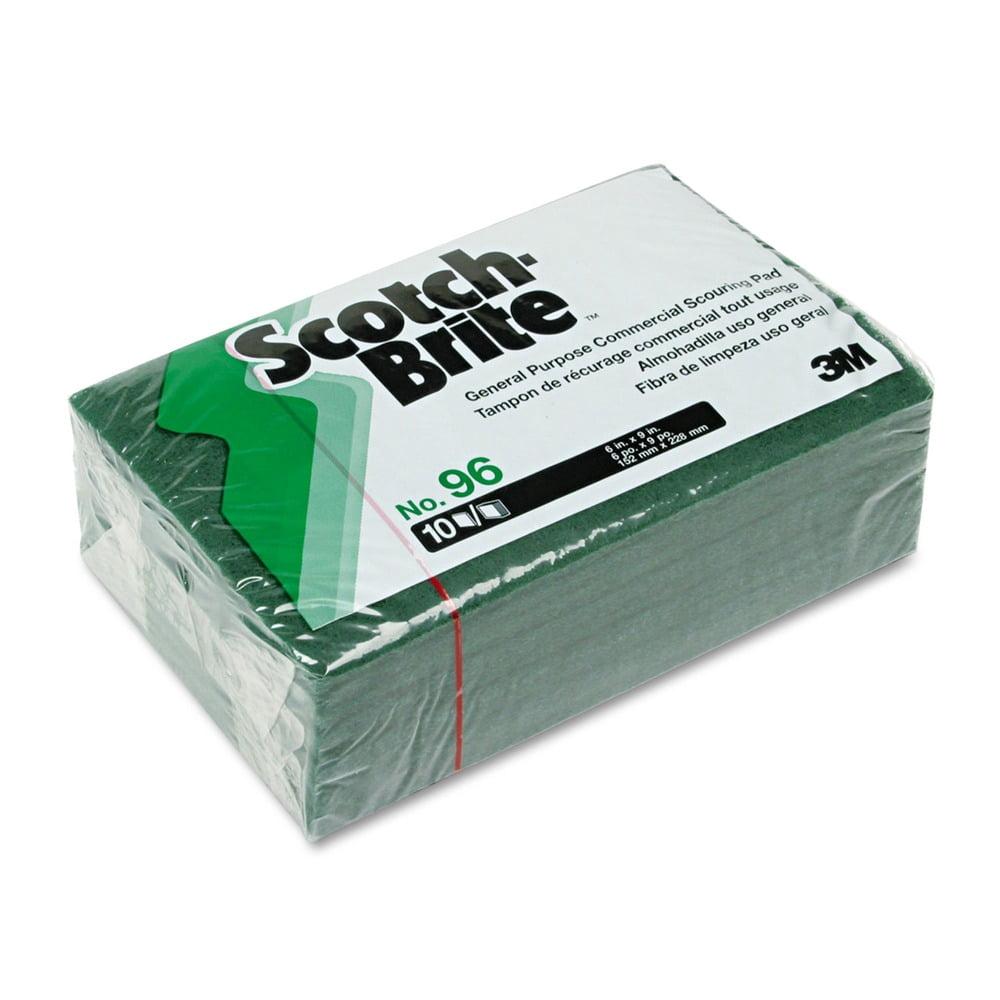 SCOTCH-BRITE 96CC 6" x 9" Green Scouring Pad,Green 10pk.