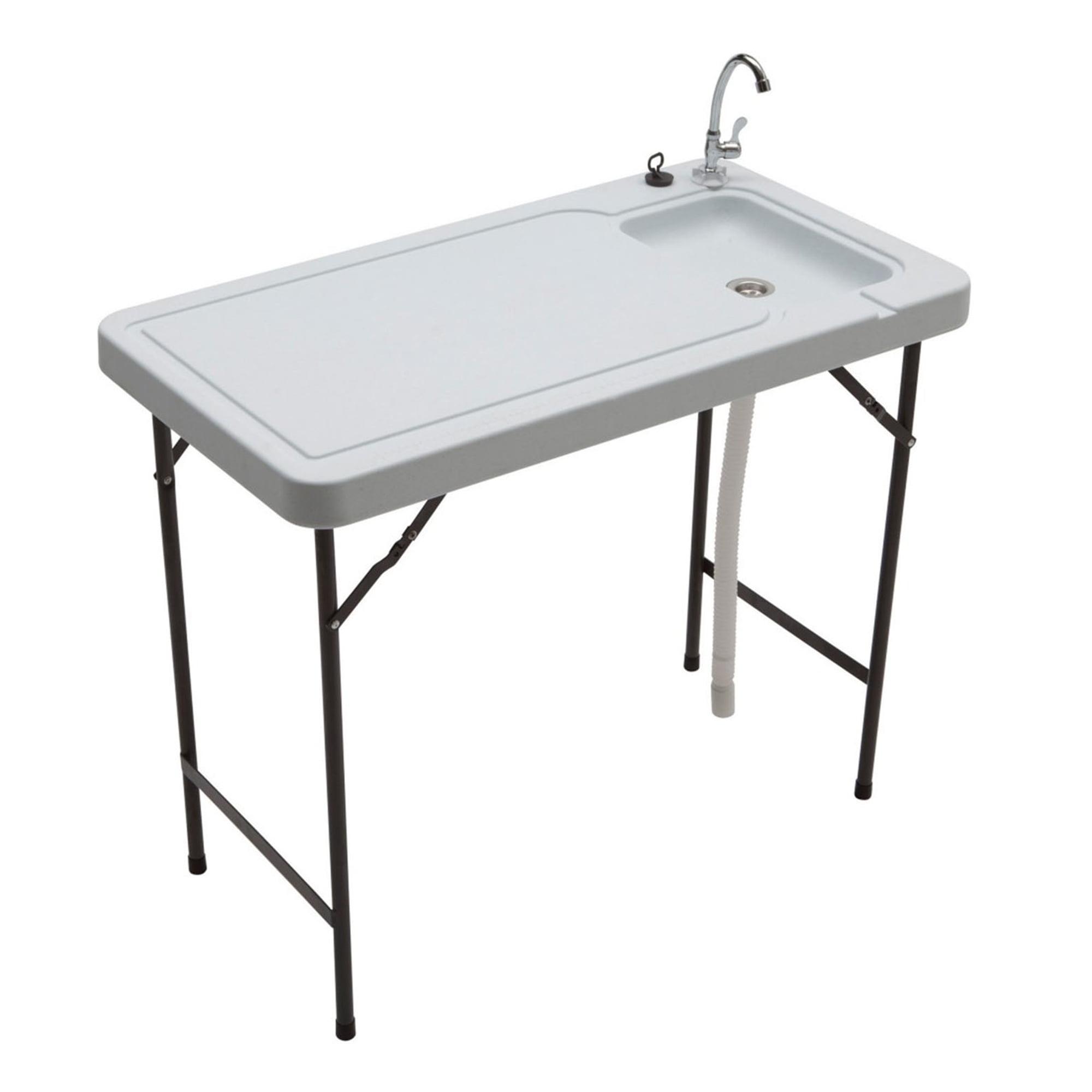 Outdoor Folding Fish & Game Cleaning Table with Quick-Connect Faucet