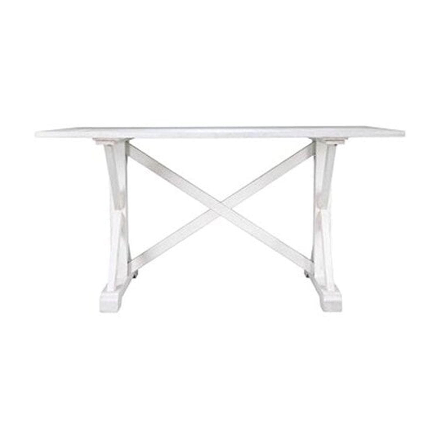 Cardwell Distressed Farmhouse Dining Table - White - SEI