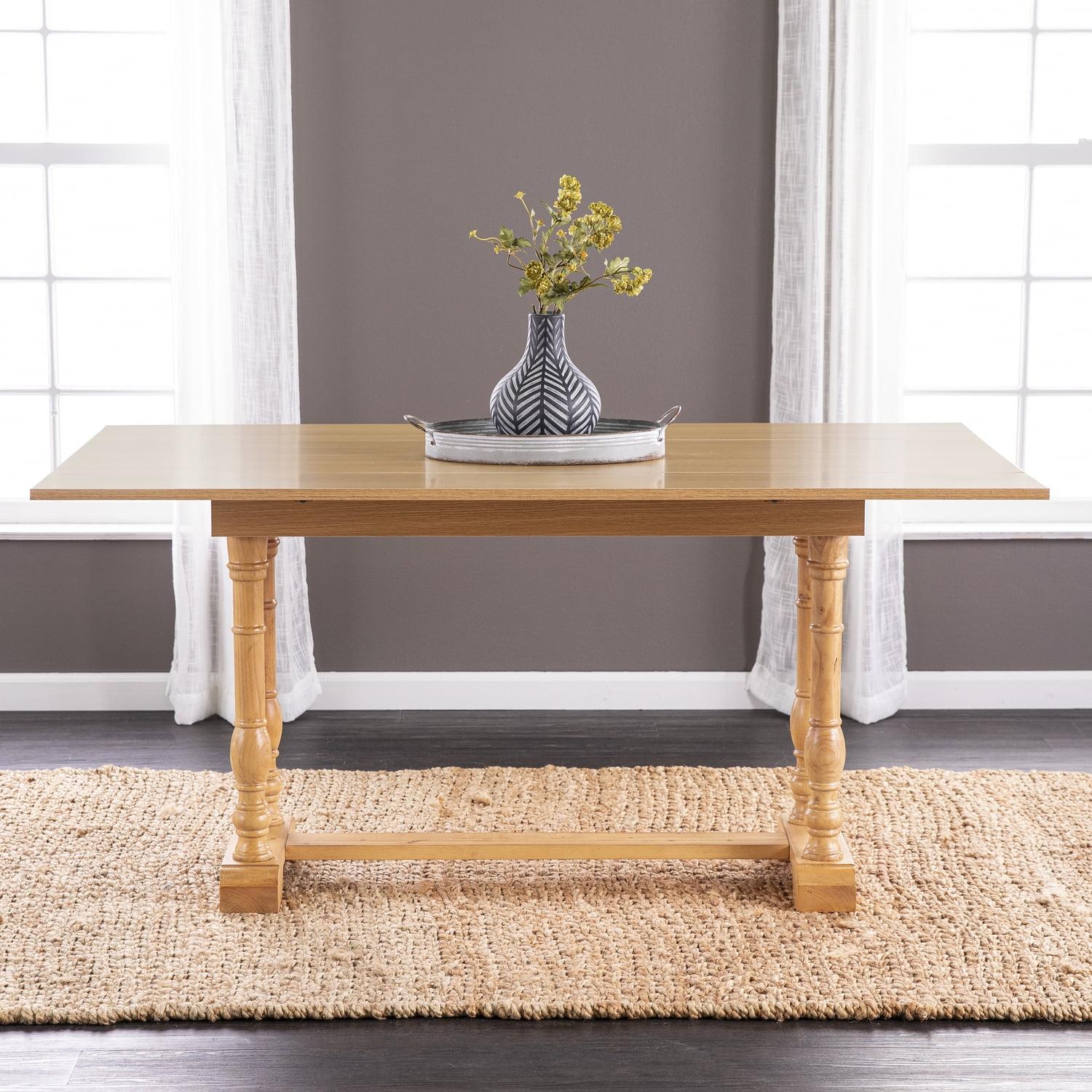 Natural Oak Convertible Trestle Dining Table