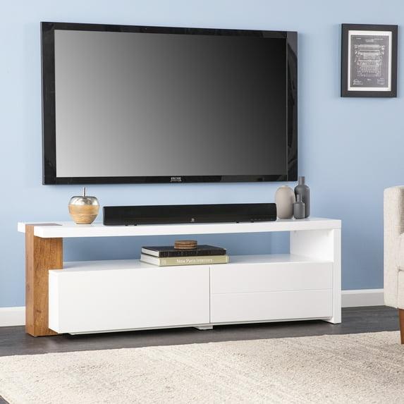 Harliston Contemporary Media Stand with Storage - White - SEI