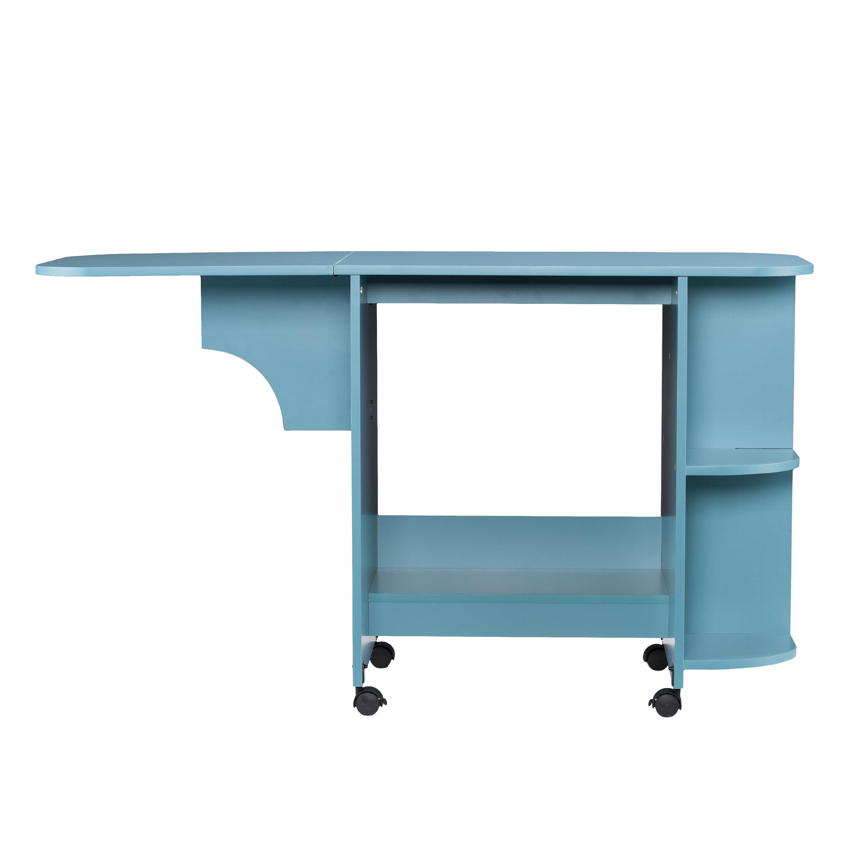 Stradville Expandable Rolling Sewing Table/Craft Station - HZ8665 - Turquoise - SEI