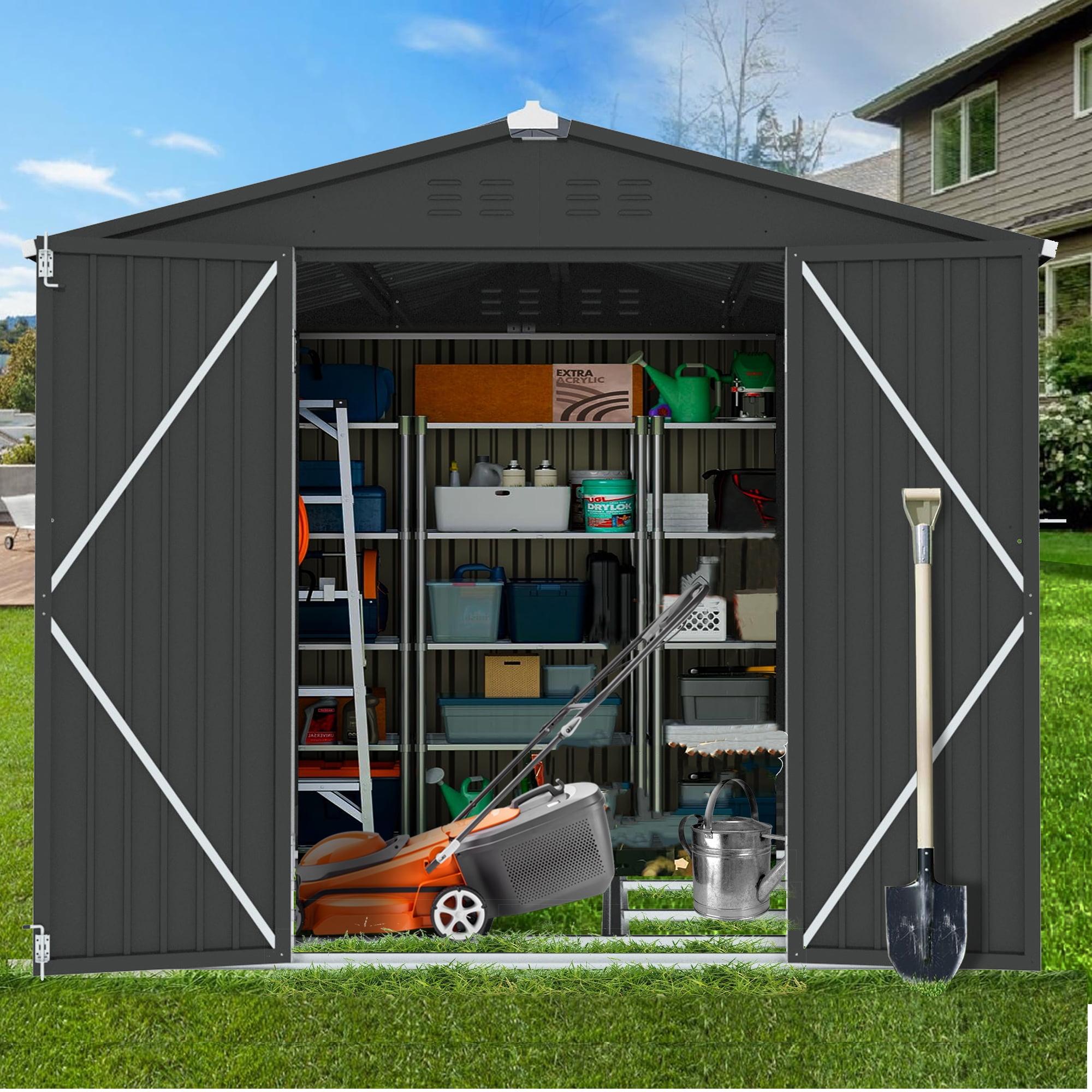 LAVRE 10X12 FT Outdoor Metal Storage Shed with Windows