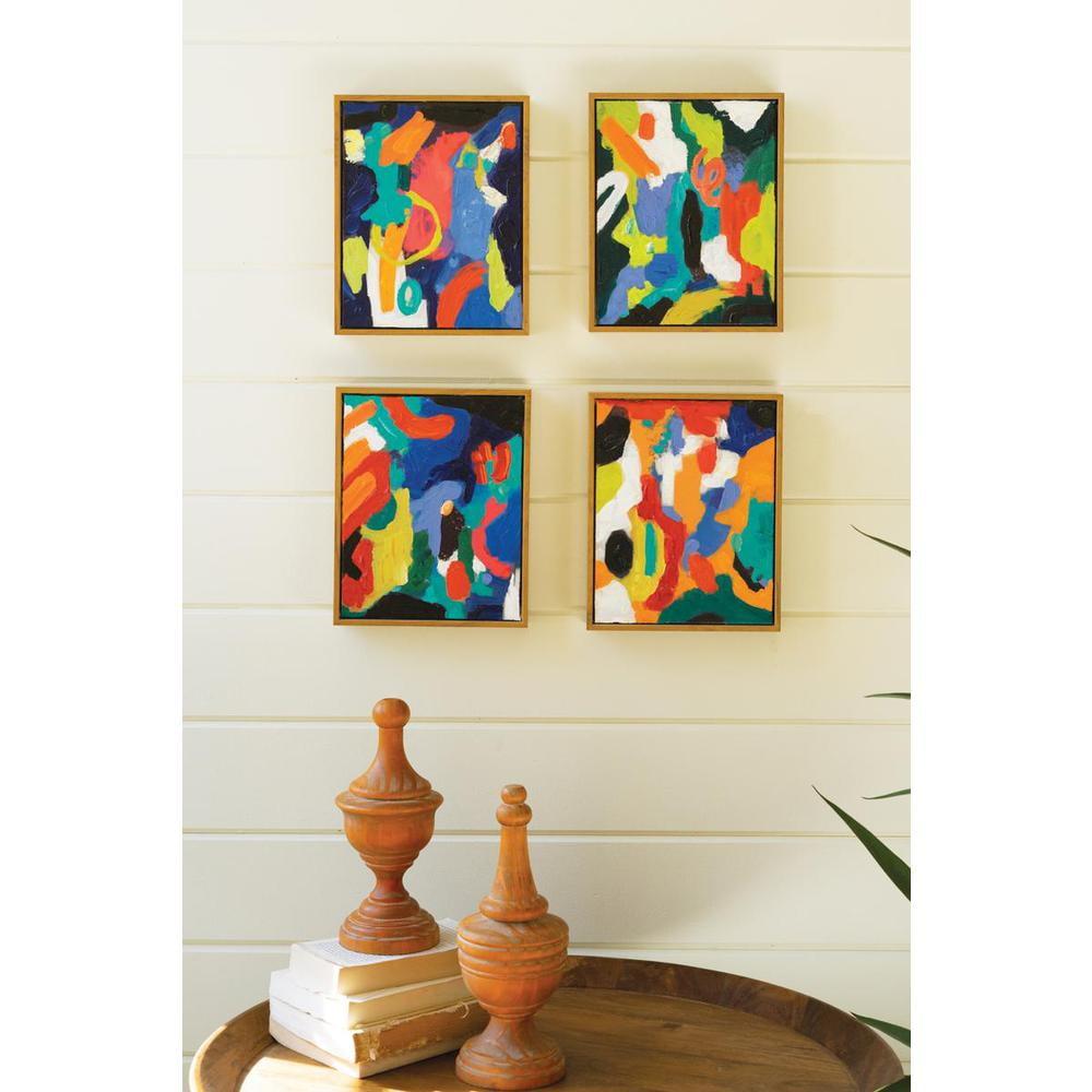 Kalalou " Set Of 4 Abstract Oil Painting " 4 - Pieces Painting Print