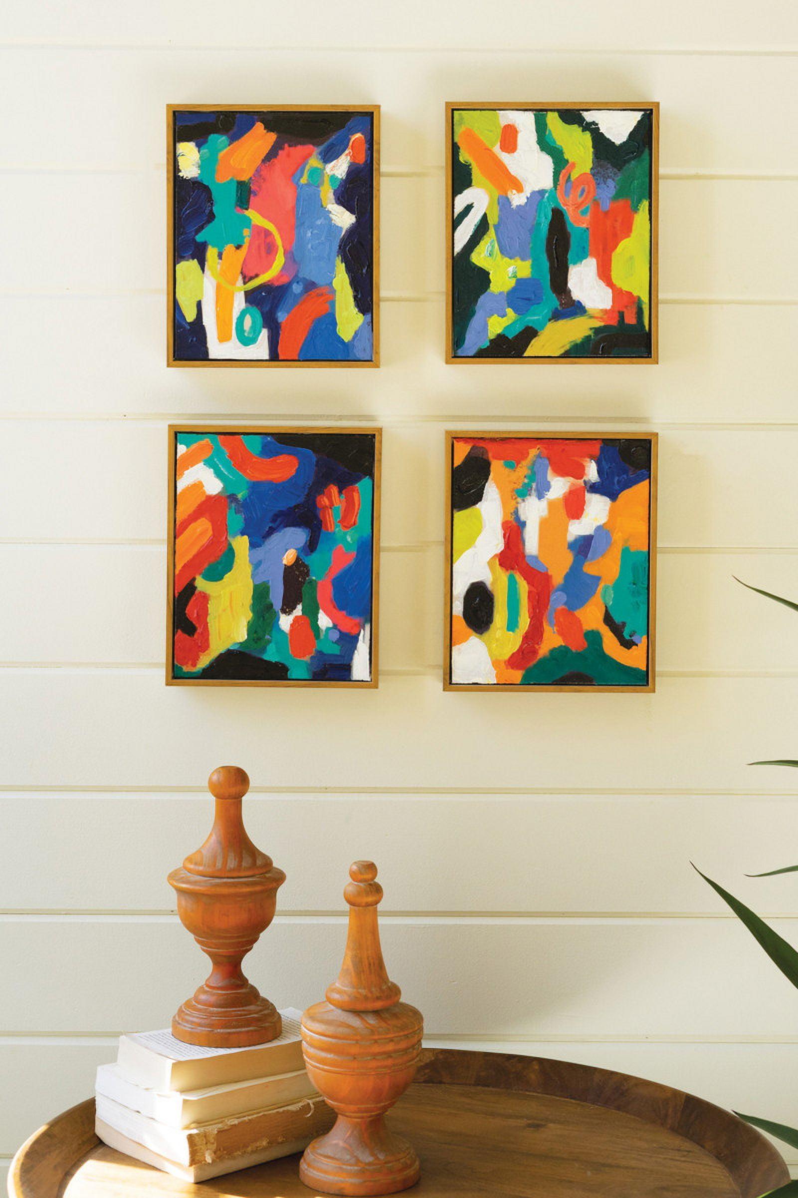 Kalalou " Set Of 4 Abstract Oil Painting " 4 - Pieces Painting Print