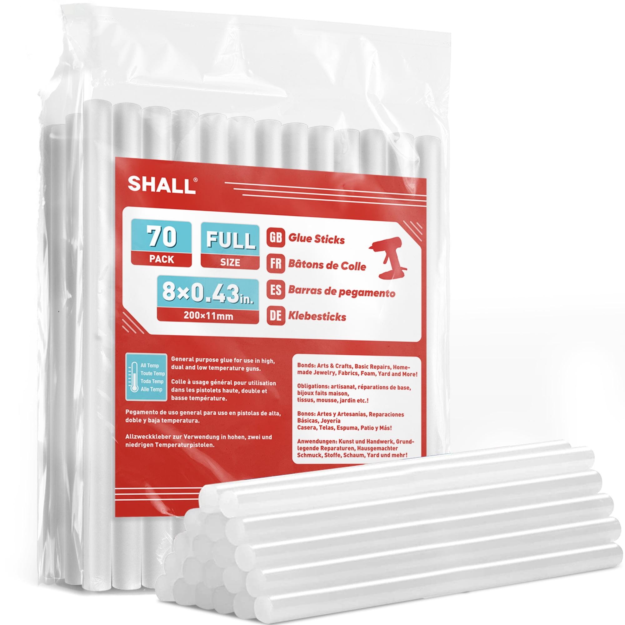 SHALL 70-Pack Clear Full Size Hot Glue Sticks for All-Temp Glue Guns