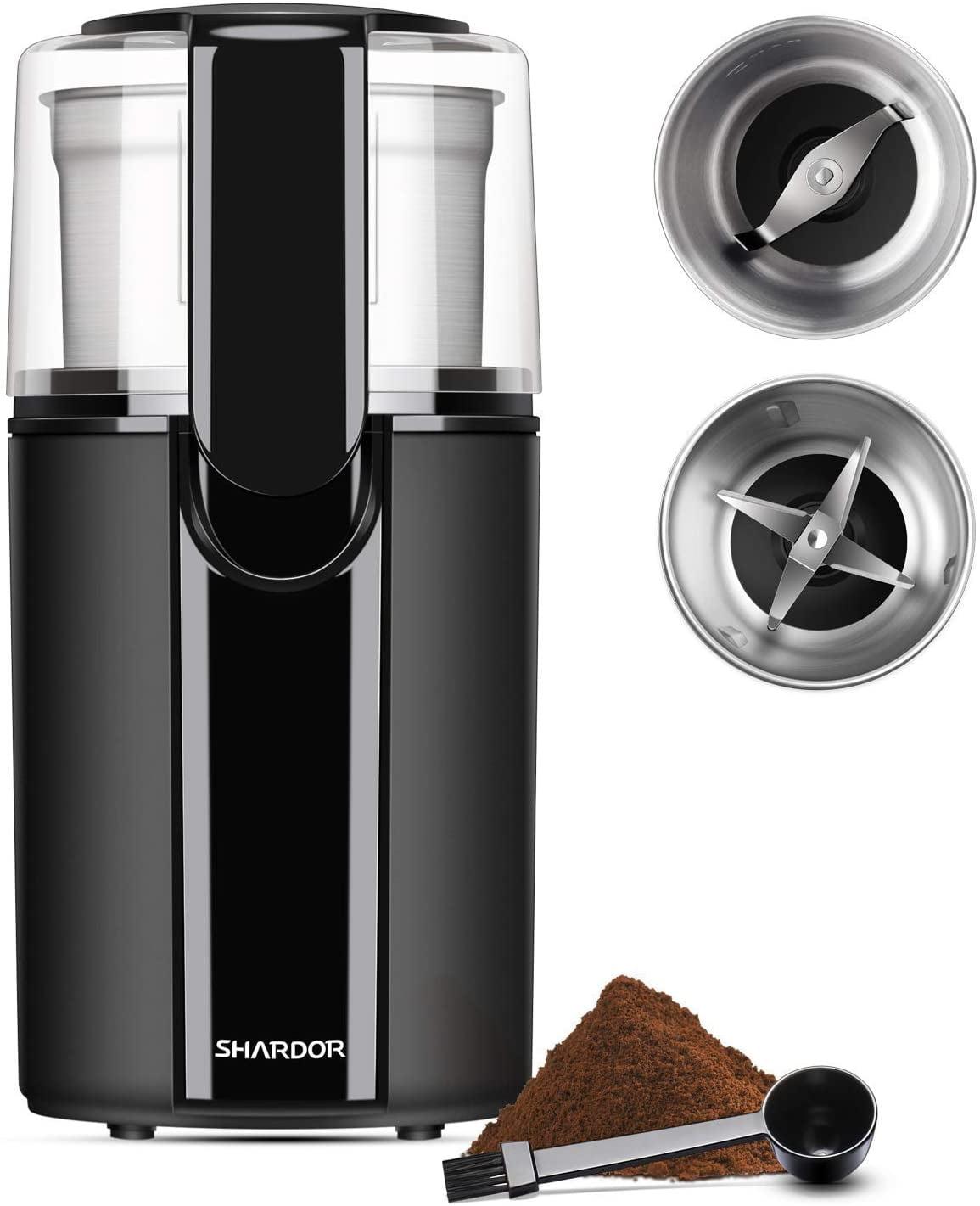 Black Stainless Steel Electric Coffee and Spice Grinder