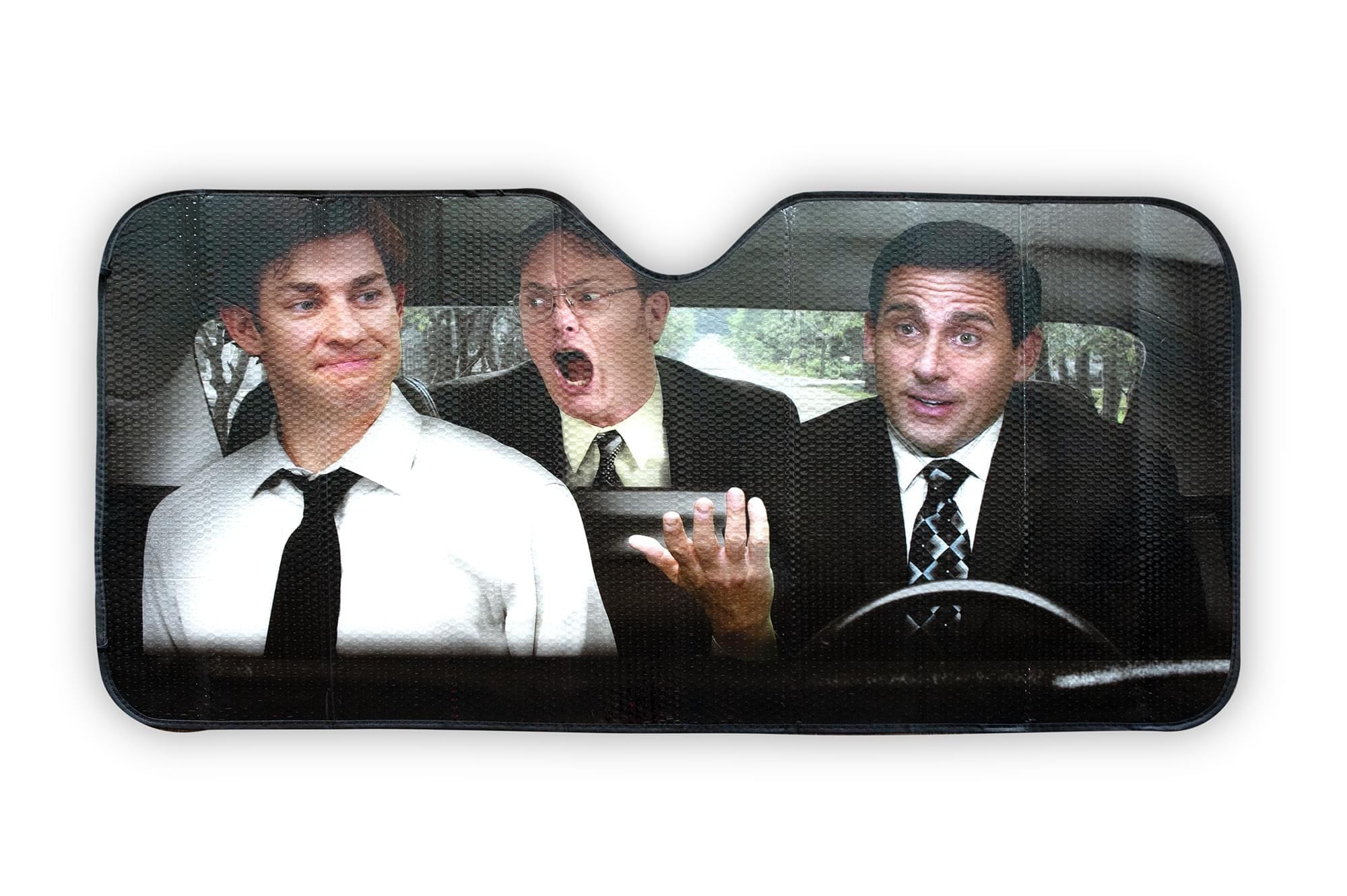 Just Funky The Office Sun Visor for Car Windshield | 57 x 28-Inch Window Shade for Car