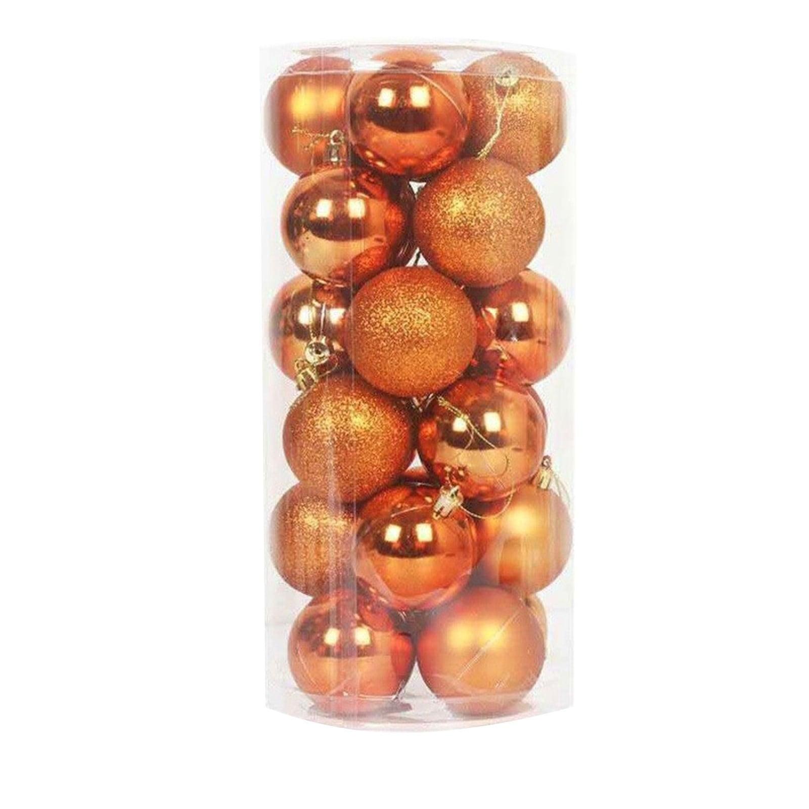 Twfbrm 24ct Christmas Balls Ornaments for Xmas Christmas Tree - 1.56in Shatterproof Christmas Tree Decorations Hanging Ball for Xmas Tree Holiday Wedding Party Christmas Decorations (Orange)