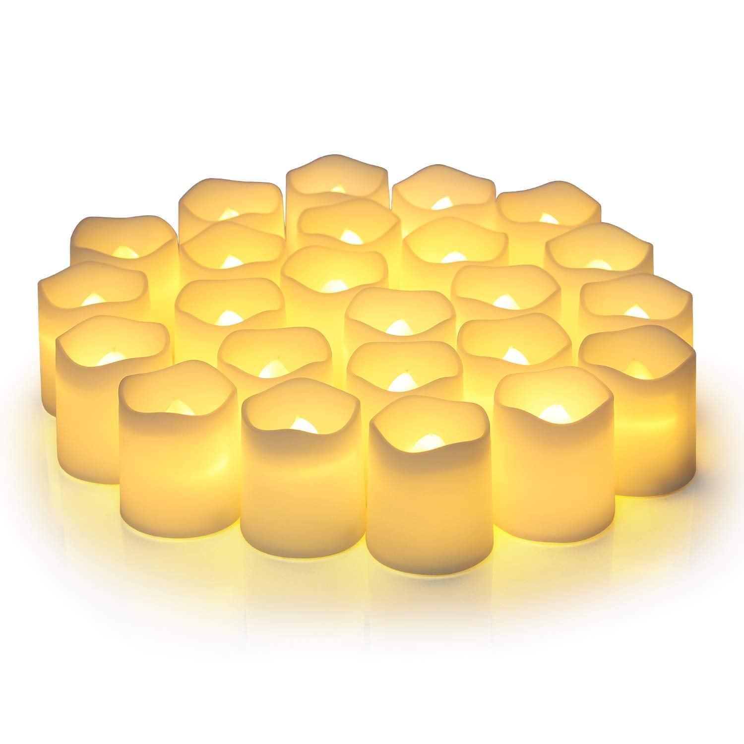 Warm White Flameless LED Tealight Candles, 24 Pack