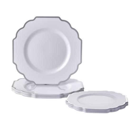 Silver Spoons Baroque Disposable Dinner Plate (Set of 10)