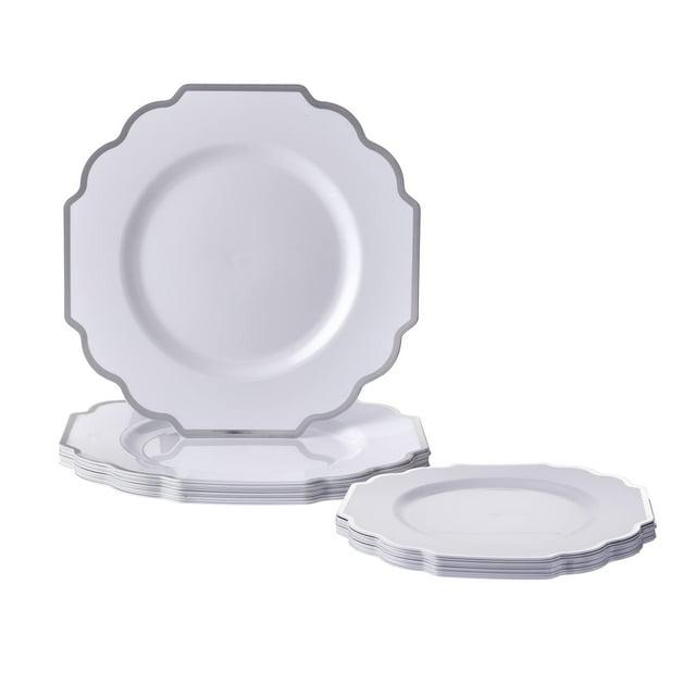 Silver Spoons Baroque Disposable Dinner Plate (Set of 10)