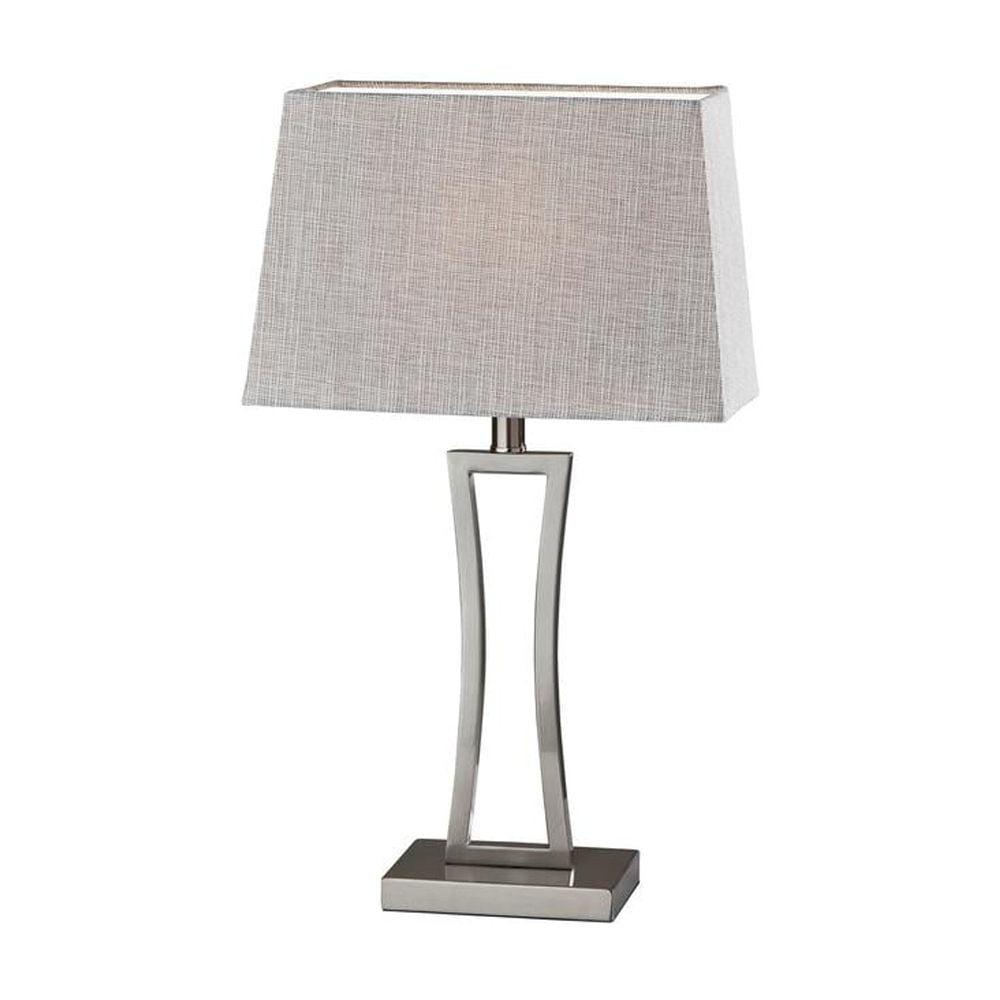2pc Camila Table Lamps Bonus Silver - Adesso: Modern Metal Bedside Lamp Set, UL Listed, No Assembly Required