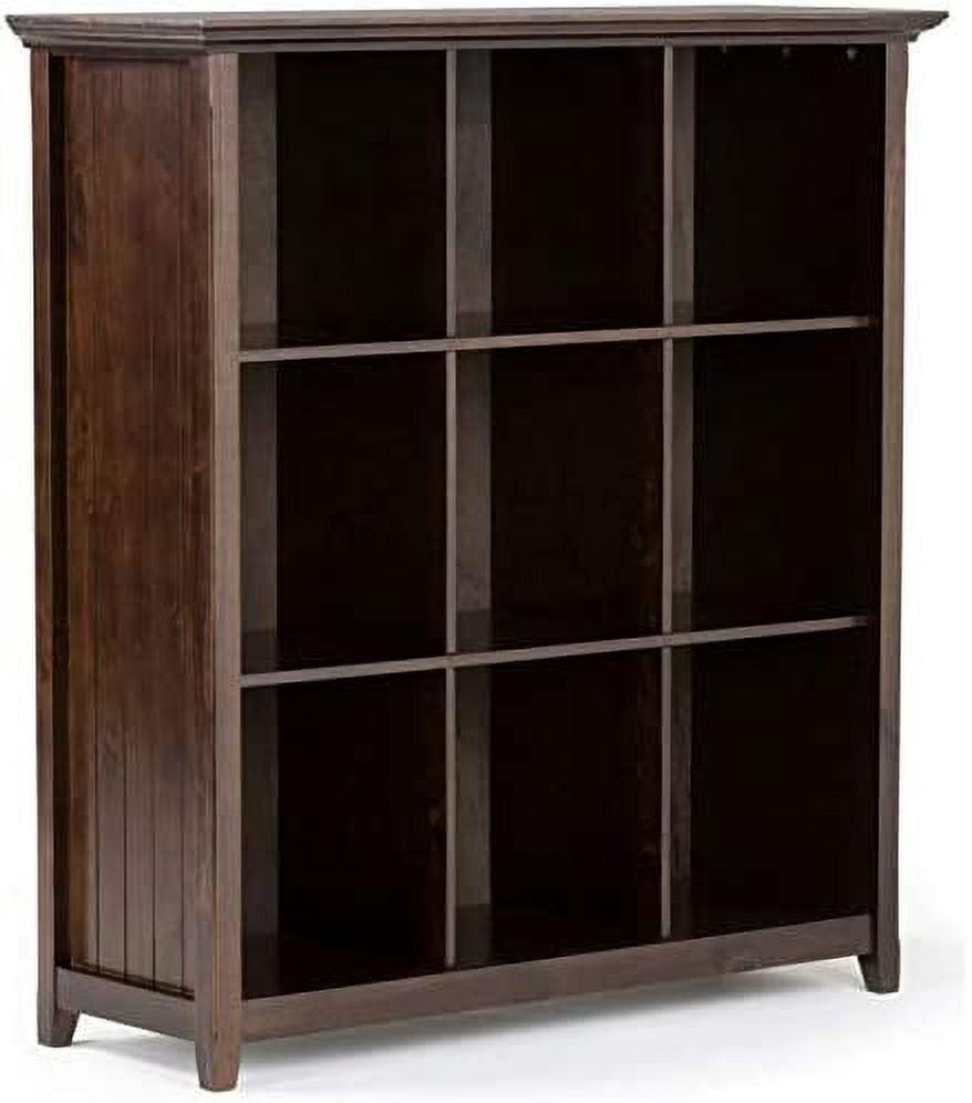 Brunette Brown Solid Wood 9-Cube Bookcase and Storage Unit