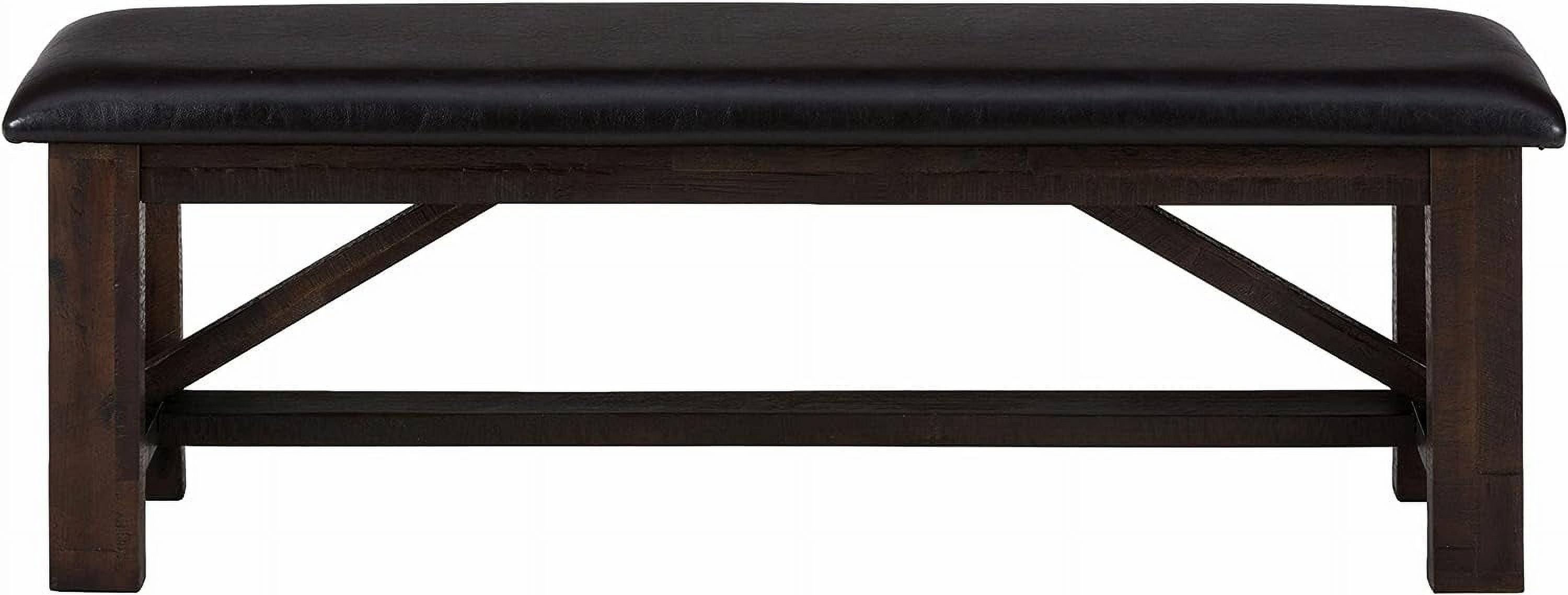 Kona Grove Deep Chocolate Acacia Upholstered Dining Bench