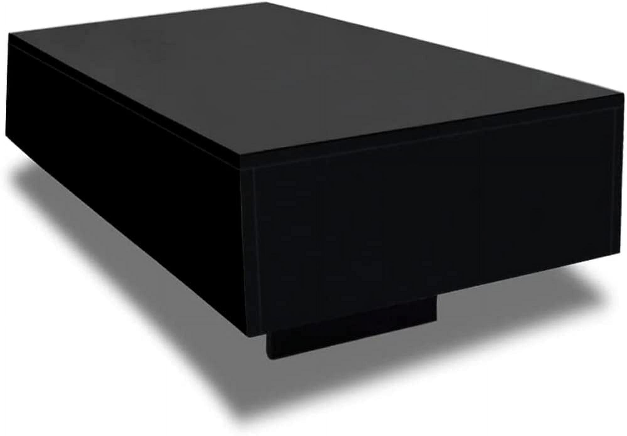 Elegant High Gloss Black Rectangular Coffee Table