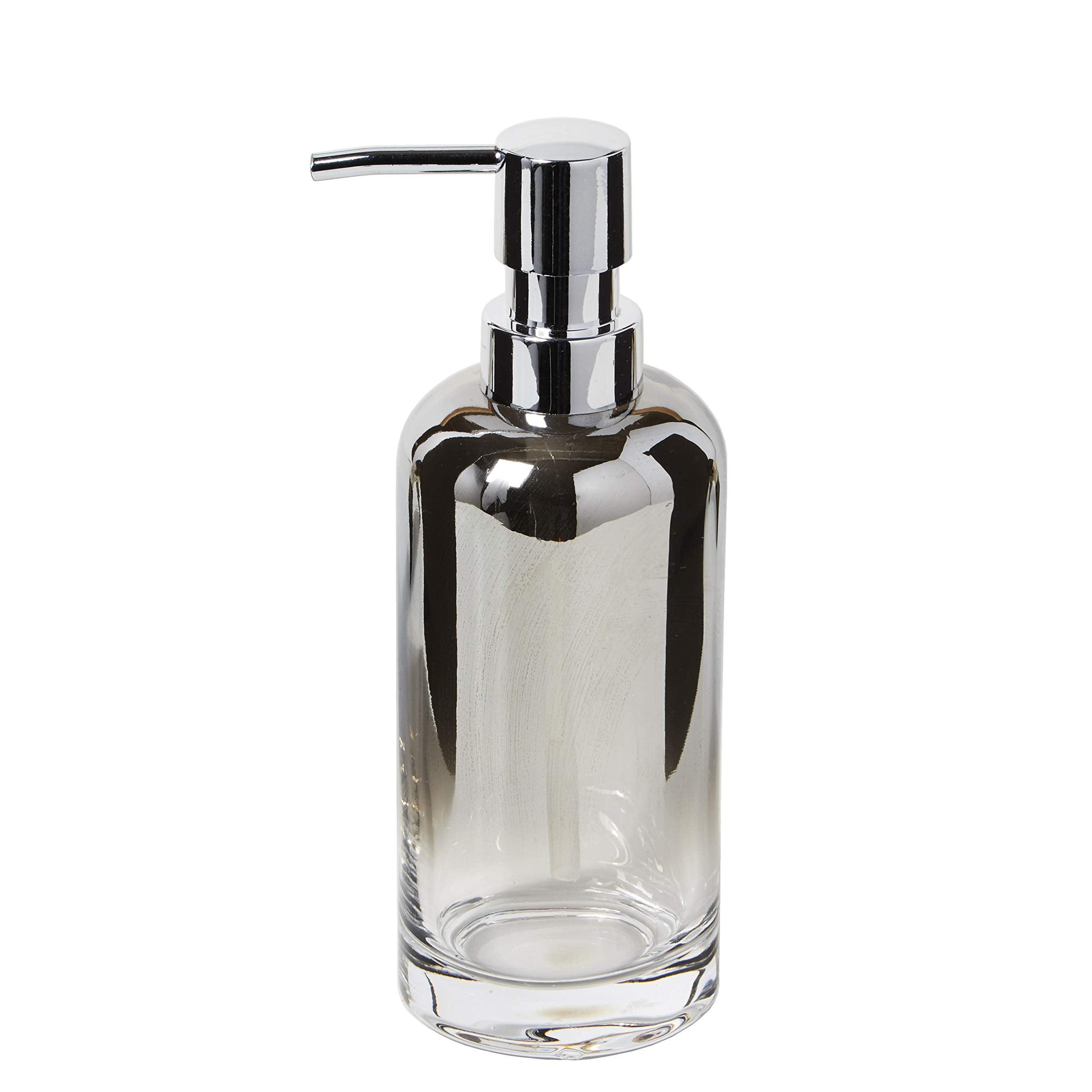 Silver Ombre Glass Lotion/Soap Dispenser, 11.5 oz