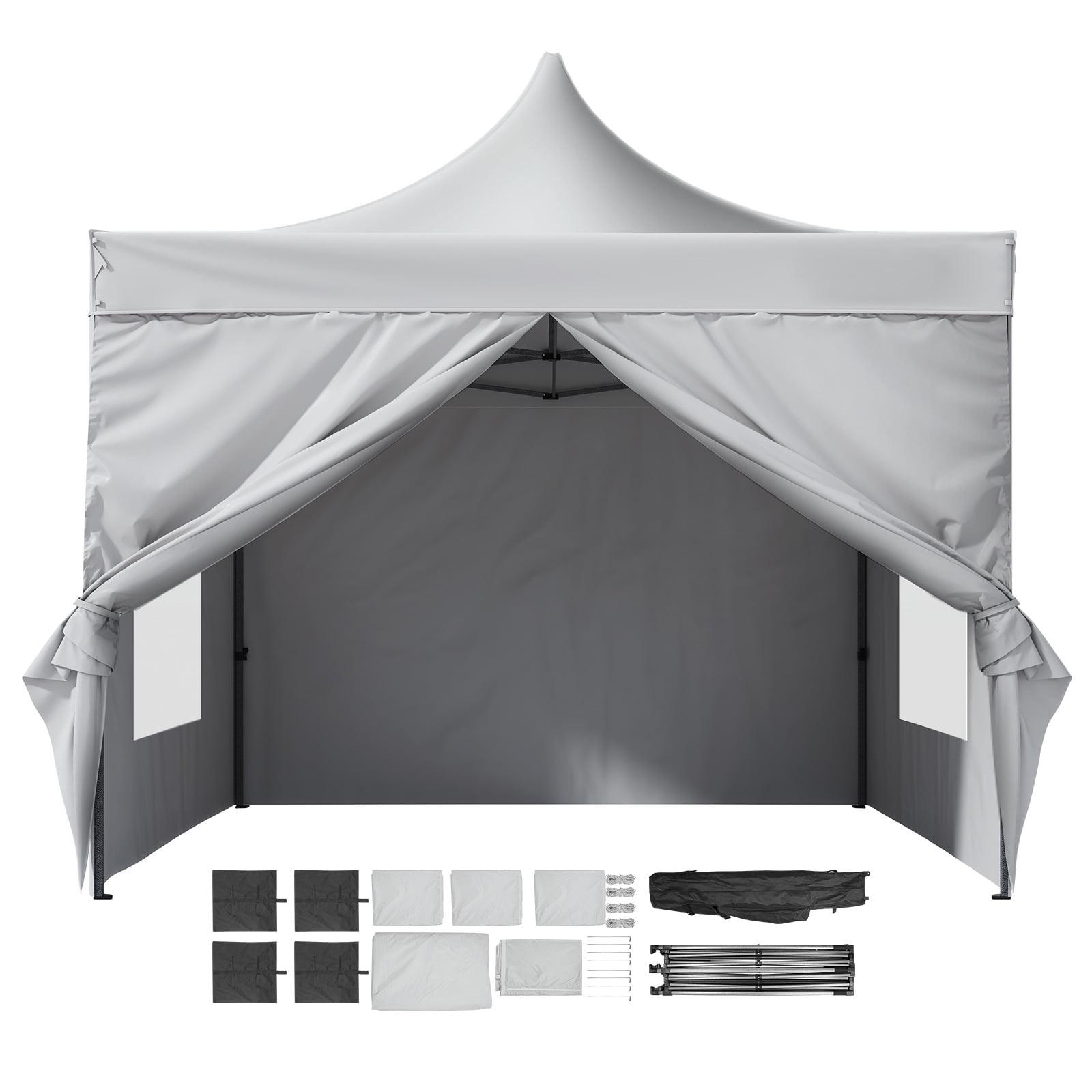 BENTISM 10x10 FT Pop up Canopy Tent with Removable Sidewalls, Outdoor Instant Canopies Portable Gazebo & Wheeled Bag, UV Resistant Waterproof, Enclosed Canopy Tent