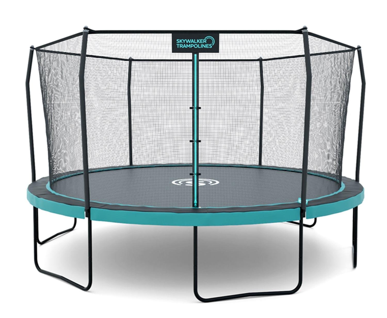 12ft Black Round Trampoline with Safety Enclosure