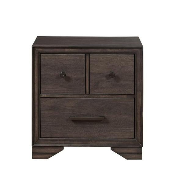 SLF Three Drawer Youth Nightstand with USB in Brown