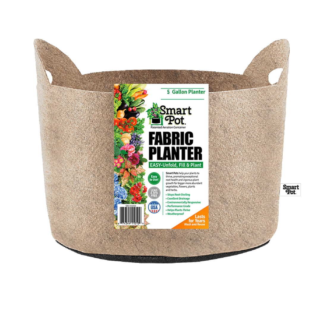 Tan 5 Gallon Fabric Planter Bag with Handles