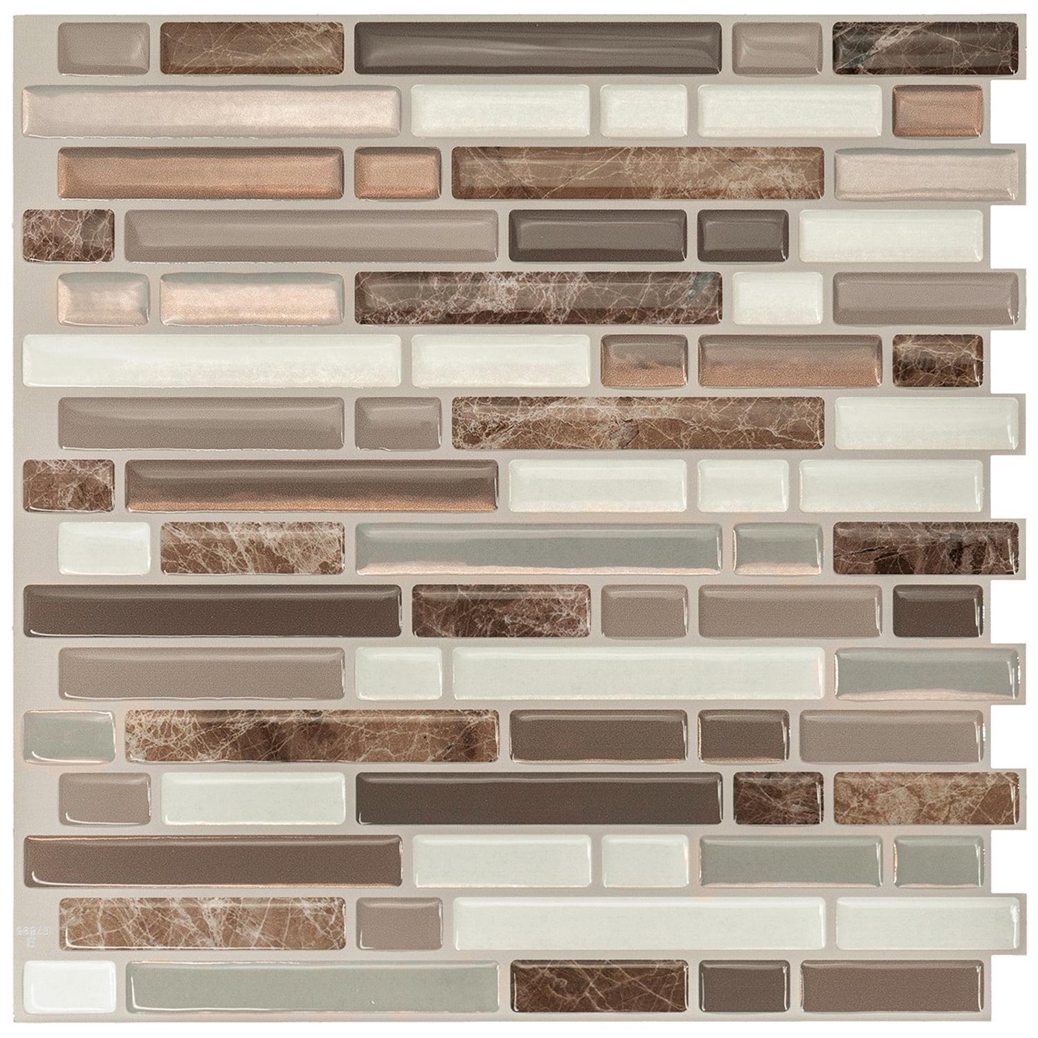 Bellagio Santi Brown and Beige Peel and Stick Backsplash Tiles